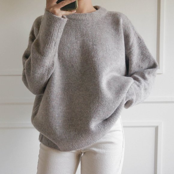 AALLYN.COM Sweaters - (LAST ONE) Thick Sweater Wool/Mohair Grey